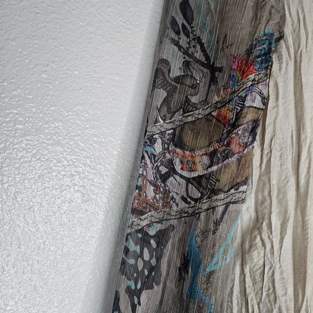 Cativa Mixed Media Zip Jacket Lace Graphic Print - Picture 5 of 7